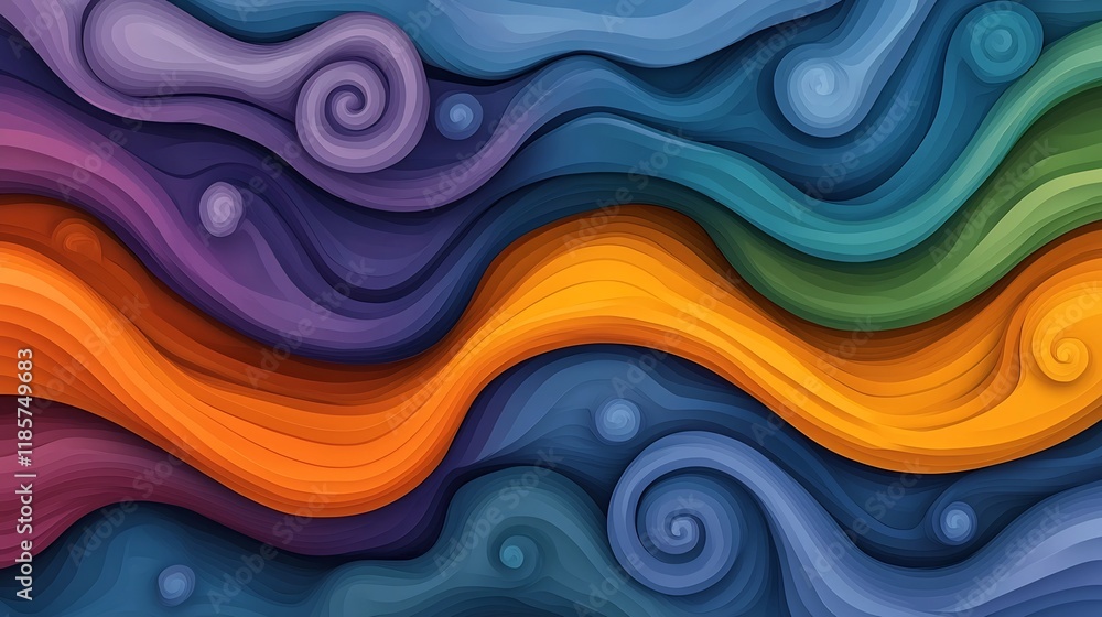 Poster mesmerizing fluid topographic rainfall pattern map with swirling dynamic weather patterns vibrant co