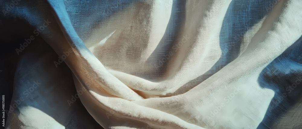 Poster Elegant linen fabric with subtle textures creating a soft and natural backdrop
