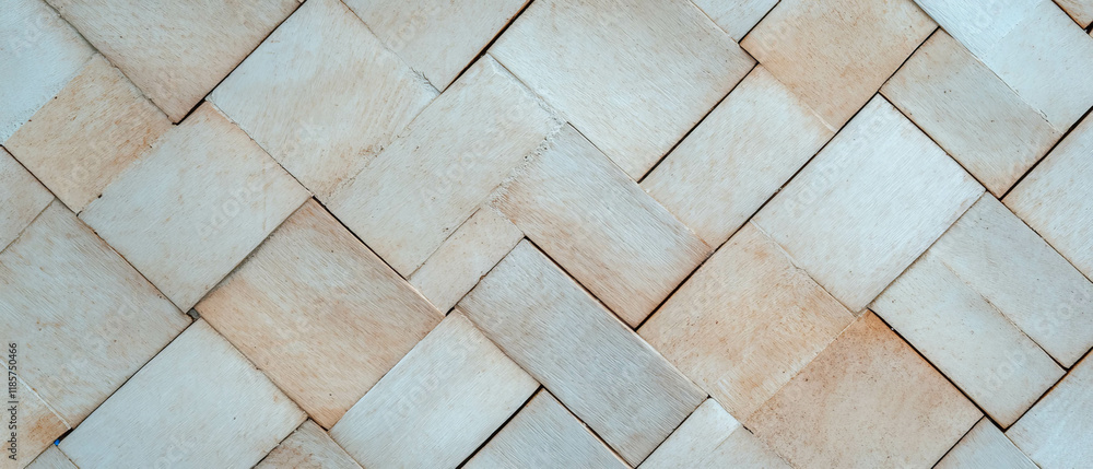 Poster elegant basketweave tile pattern showcasing woven texture and classic design
