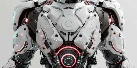 Fototapeta premium A futuristic robotic suit featuring sleek design and illuminated elements.