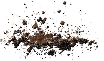  Pile of soil scattered on PNG background