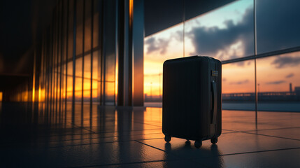 Lost Black Hardshell Carry-On at Airport Baggage Reclaim