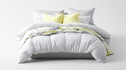Cozy bed with colorful pillows and a stylish comforter