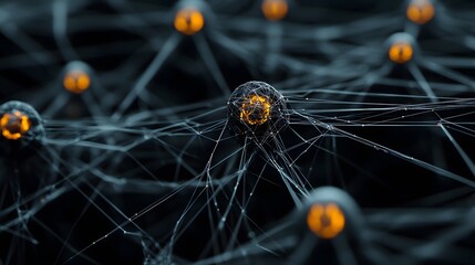 Network Nodes  Global Connections  Abstract Web  Digital Sphere