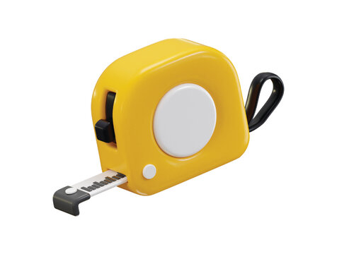 Measure tape icon 3d render concept of construction work hardware tools icon vector illustration
