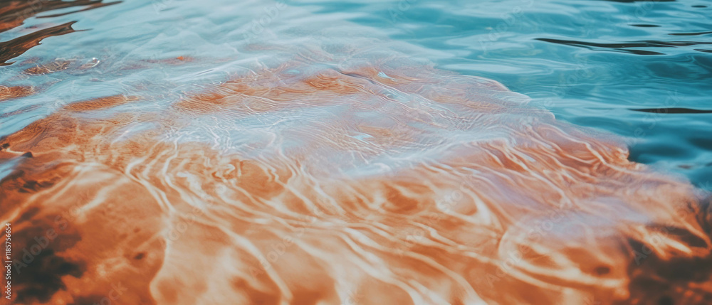 Poster beautiful blend of wood grain texture and flowing water creates a unique visual experience