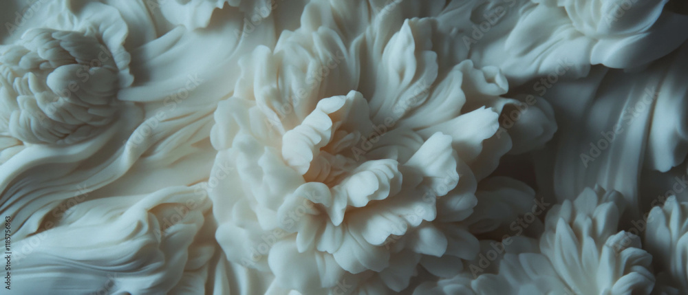 Poster embossed floral motifs showcase intricate design and luxurious texture