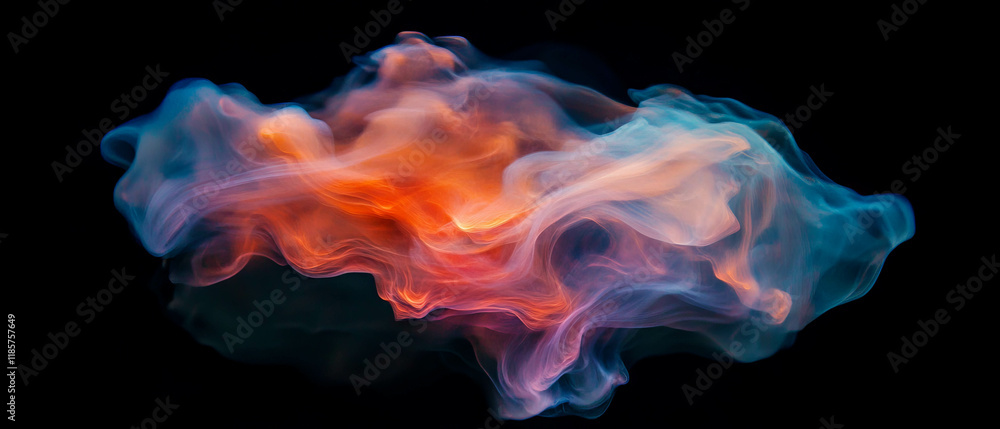Aufkleber intense orange and red fire flames against a black background creating a dramatic effect