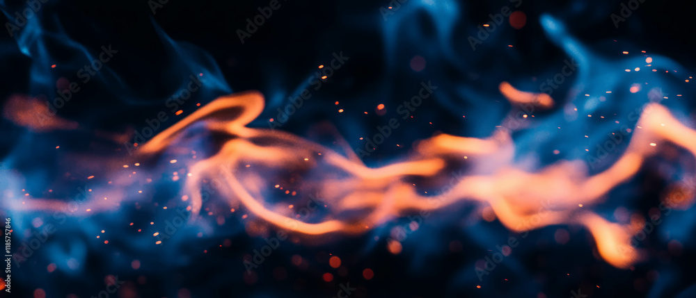 Leinwandbilder dynamic fire sparks flying against a black background create a mesmerizing visual effect