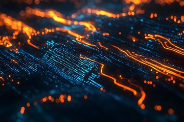 Futuristic digital data streams flowing, glowing, abstract background, tech concept