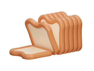 Bread sliced icon 3d render concept of carbohydrates wholegrain bread icon vector illustration