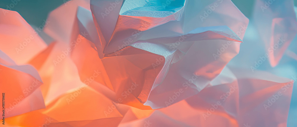 Poster elegant floral origami designs showcase intricate folded textures and geometric patterns