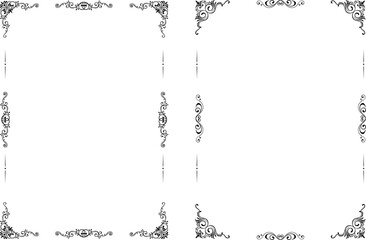 Obraz premium vector frames black on a white background