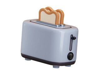 Bread with toaster machine icon 3d render concept of Electrical toaster kitchen appliance icon vector illustration
