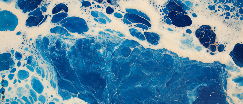 Aufkleber unique hand-painted blue tiles featuring intricate patterns and designs with artistic flair