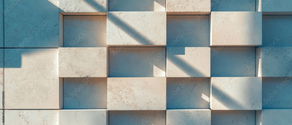 Aufkleber Clean and spacious design with large square tile minimalist pattern for modern spaces