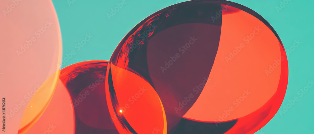 Poster modern geometric design featuring large overlapping circles on a vibrant background