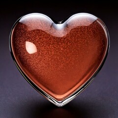 3D Red Heart Shaped Glass Object 