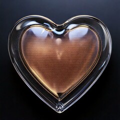 Elegant Pastel Pink Transparent Glass Heart with Subtle Glow - Isolated on a Background