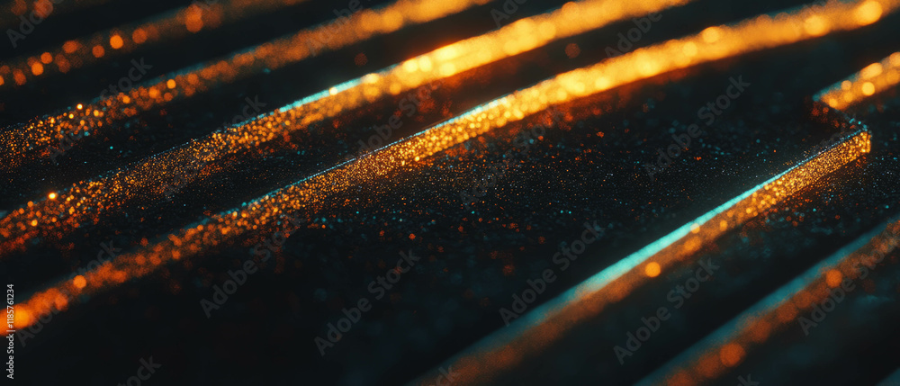 Poster intricate metallic gold lines create a stunning geometric pattern on a dark surface