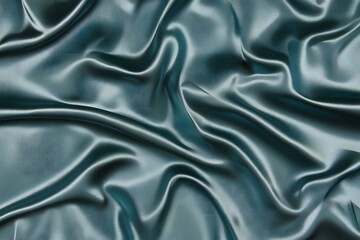 Obraz premium Teal silk fabric draped, studio shot, smooth texture, background blur, design resource