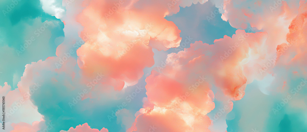 Aufkleber Soft pastel clouds create a dreamy and ethereal background for creative projects