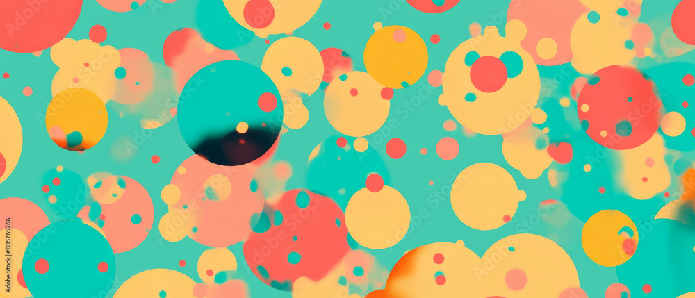 Poster playful dotted background featuring vibrant colors and cheerful patterns