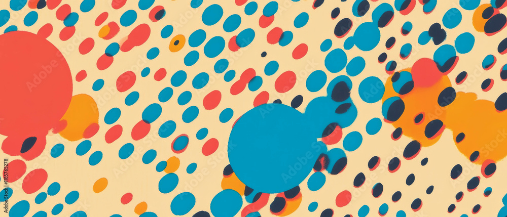 Poster Colorful dotted pattern background with playful design for creative projects