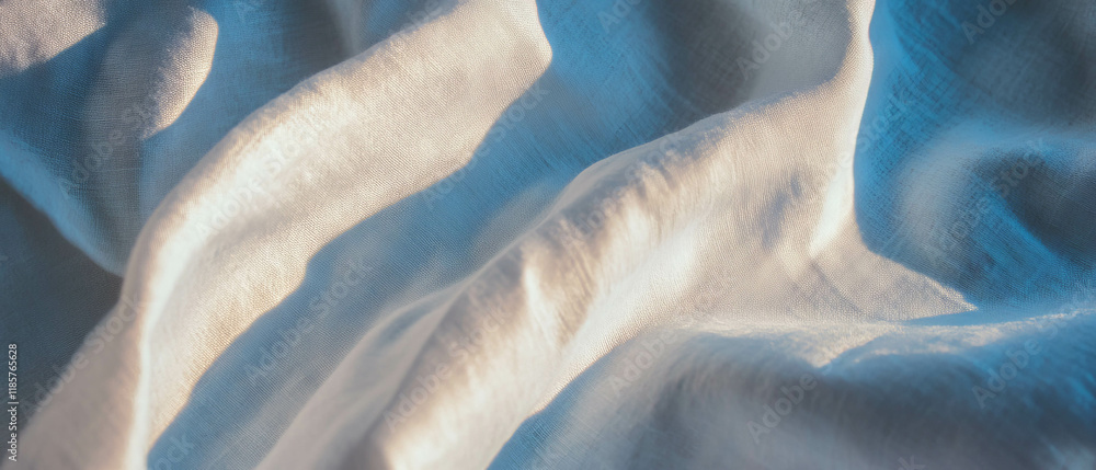 Poster textured linen fabric in soft, elegant hues creating a serene atmosphere