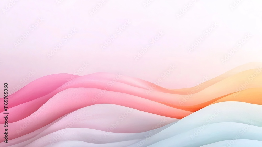 Poster soft pastel gradient backdrop with a smooth blend of pink to off white tones featuring a subtle text