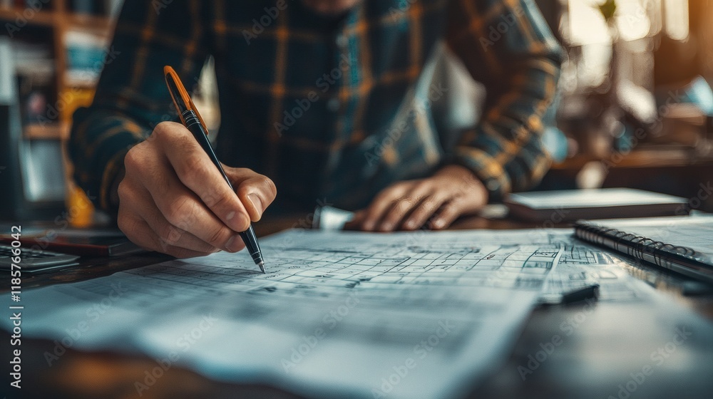 Poster A student effectively managing study time with a structured timetable Stock Photo with side copy space.