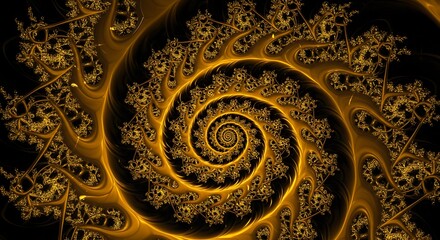 Golden Spiral Fractal Art Abstract Luxury Background Texture