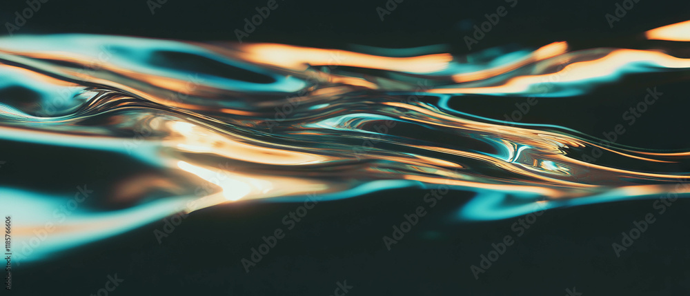 Aufkleber dynamic wave pattern flowing gracefully in calming colors during serene moments