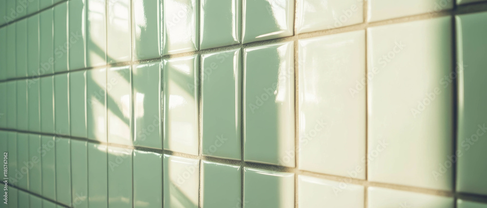 Poster stylish off-white square tiles create a calming and modern atmosphere indoors