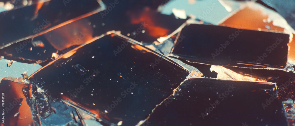 Aufkleber old film surface showing burn marks and tears with distressed texture