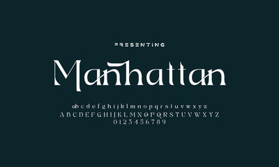 Elegant Font Uppercase Lowercase and Number. Classic Lettering Minimal Fashion Designs. Typography modern serif fonts regular decorative vintage concept. vector illustration