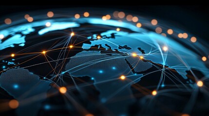 A transportation network spanning land, sea, and air, interconnected by modern logistics technology