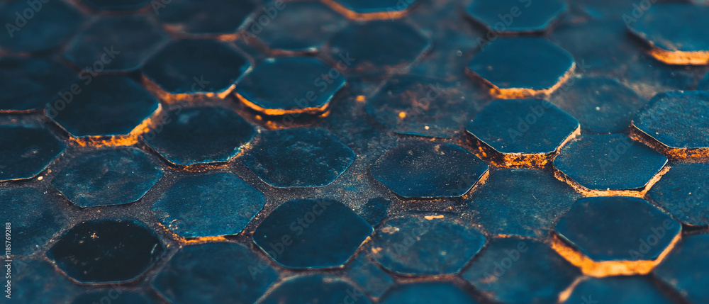Poster unique penny tile pattern showcases vintage charm with small circles and textured surface