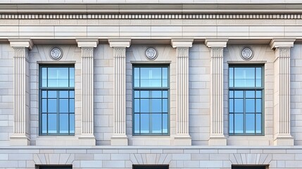 Obraz premium Federal Reserve building facade standing strong and secure, symbolizing economic stability and the central role of financial institutions in modern society.