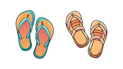 sandals vector icon, footwear vector illustration - simple illustration of sandals perfect for logos, and footwear-themed designs.