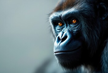 Fototapeta premium Close-up of a Gorilla's Intriguing Face