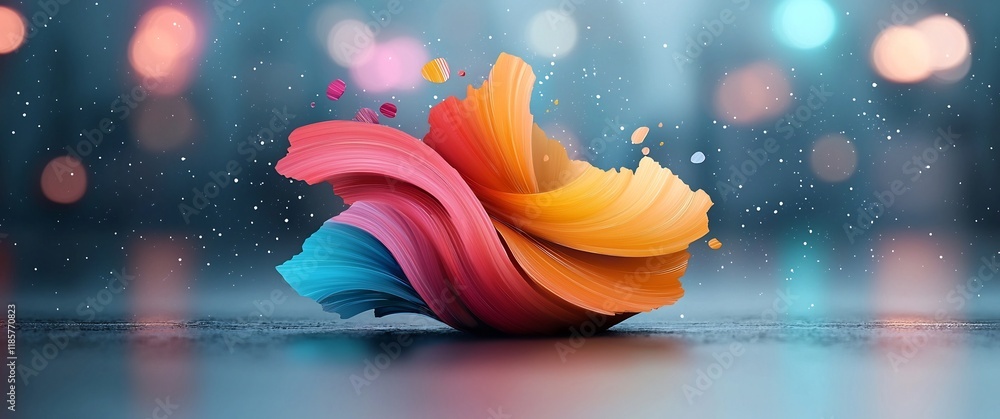 Poster mesmerizing holographic foil with iridescent swirls prismatic color shifting textures refracting lig