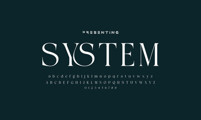 Elegant Font Uppercase Lowercase and Number. Classic Lettering Minimal Fashion Designs. Typography modern serif fonts regular decorative vintage concept. vector illustration