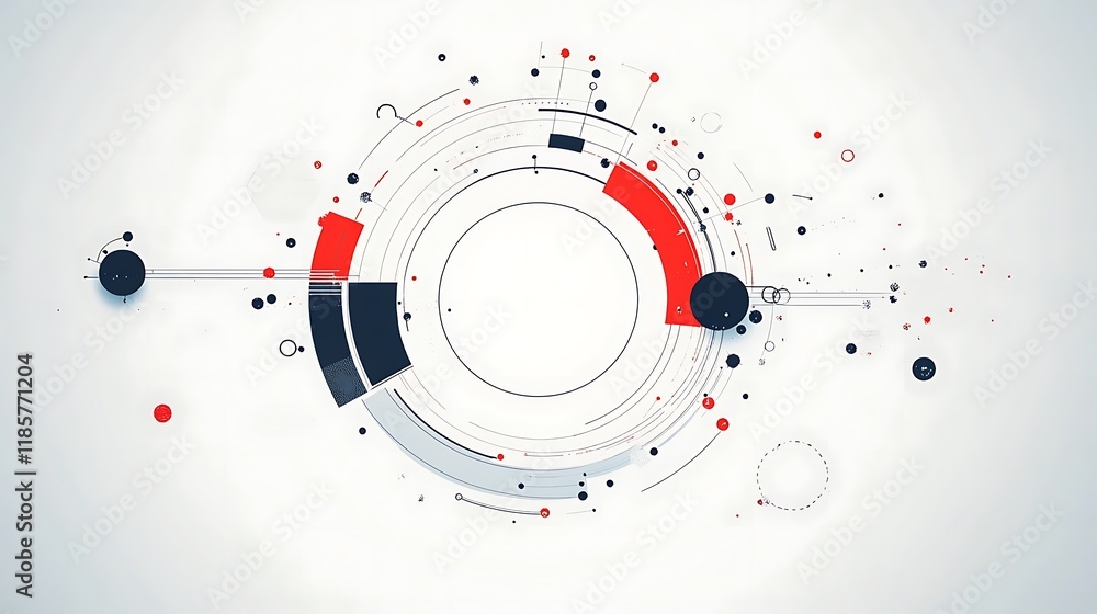 Aufkleber abstract circular design visualizing data flow network connections modern technology concept.