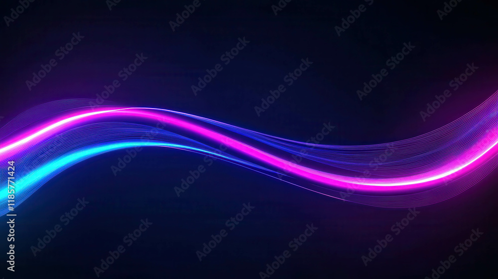 Aufkleber soft glowing neon lines forming an abstract pattern for creative visuals