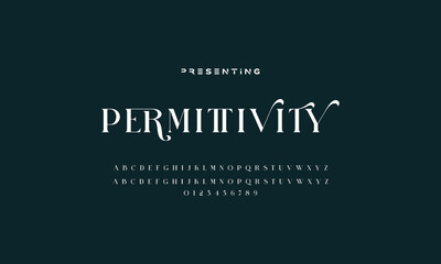 Elegant Font Uppercase Lowercase and Number. Classic Lettering Minimal Fashion Designs. Typography modern serif fonts regular decorative vintage concept. vector illustration