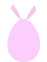 Fototapeta premium Easter eggs with Cute bunny ears flat vector illustration. Simple shaped Easter eggs decorated with bunny ears Isolated . Transparent background.