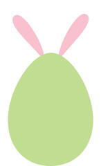 Easter eggs with Cute bunny ears flat vector illustration.
Simple shaped Easter eggs decorated with bunny ears Isolated .
Transparent background.