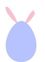 Easter eggs with Cute bunny ears flat vector illustration.
Simple shaped Easter eggs decorated with bunny ears Isolated .
Transparent background.