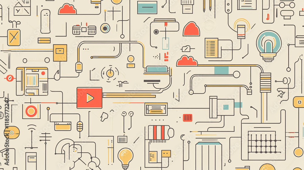 Poster software architecture banner for network information technology themes design. computer, cloud data 